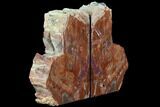 Tall, Arizona Petrified Wood Bookends - Red & Purple #87600-2